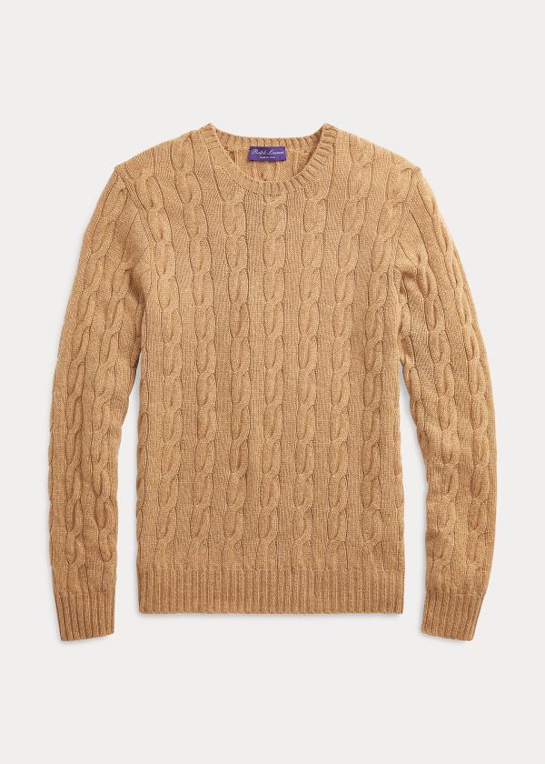 Men's Ralph Lauren Cable-Knit Cashmere Sweater | 695830LBG